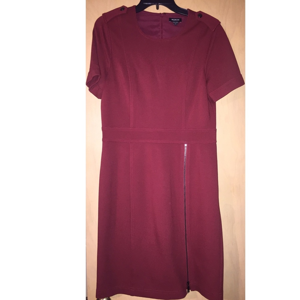 Worth New York zip front plum dress, size 12